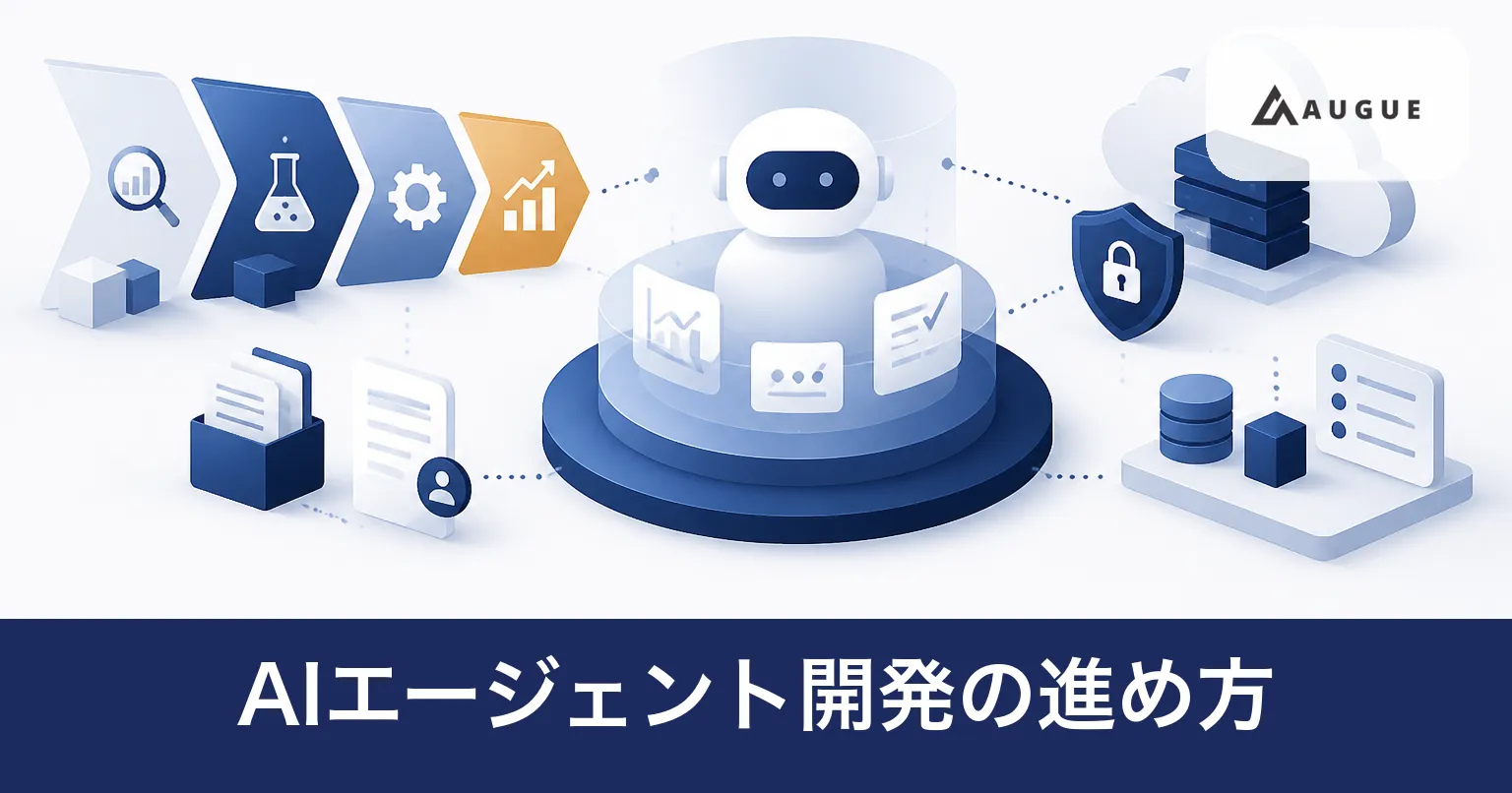 AIエージェントの開発と運用を表したイラスト