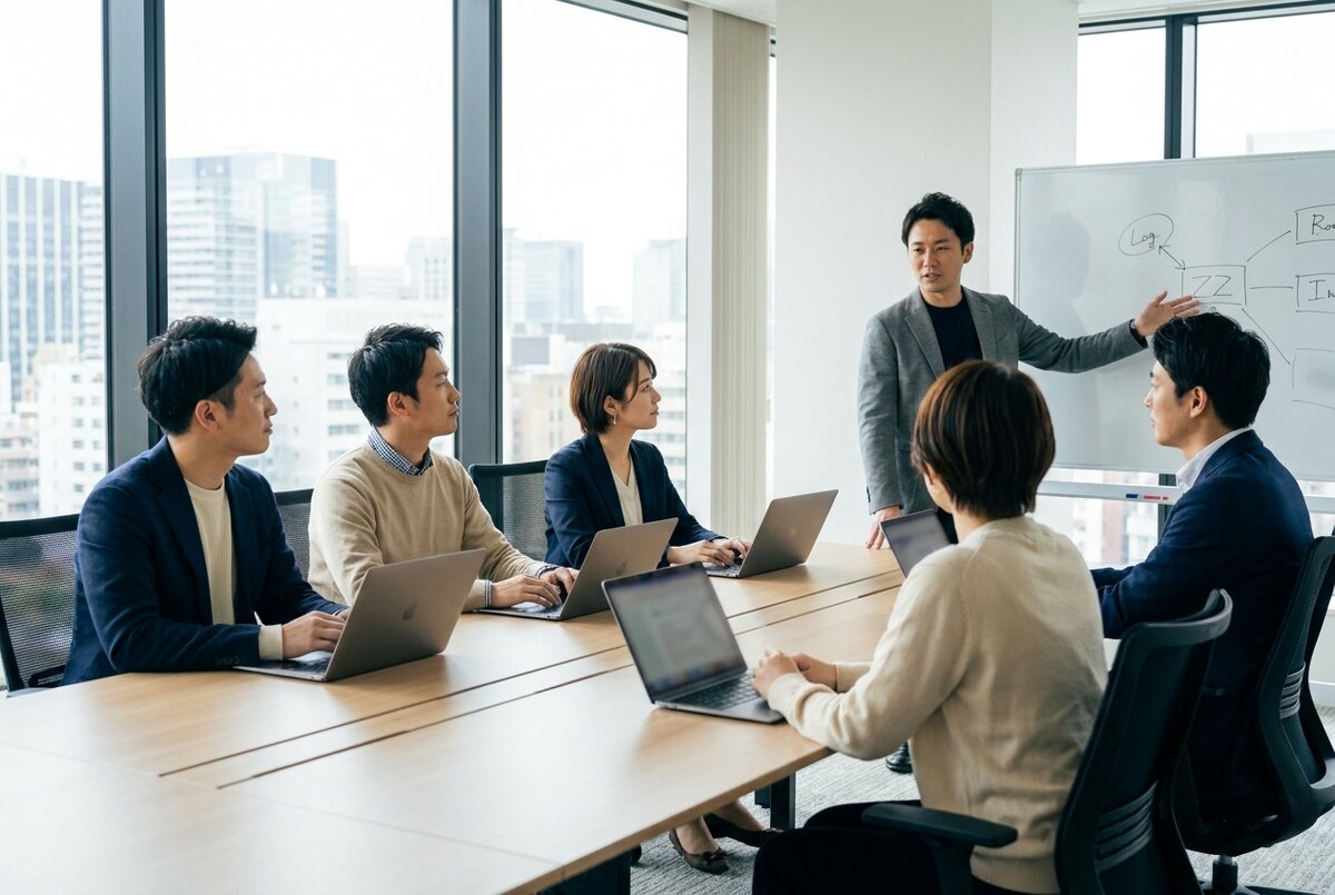 研修で受講者が講師の説明を聞きながら手を動かしている様子